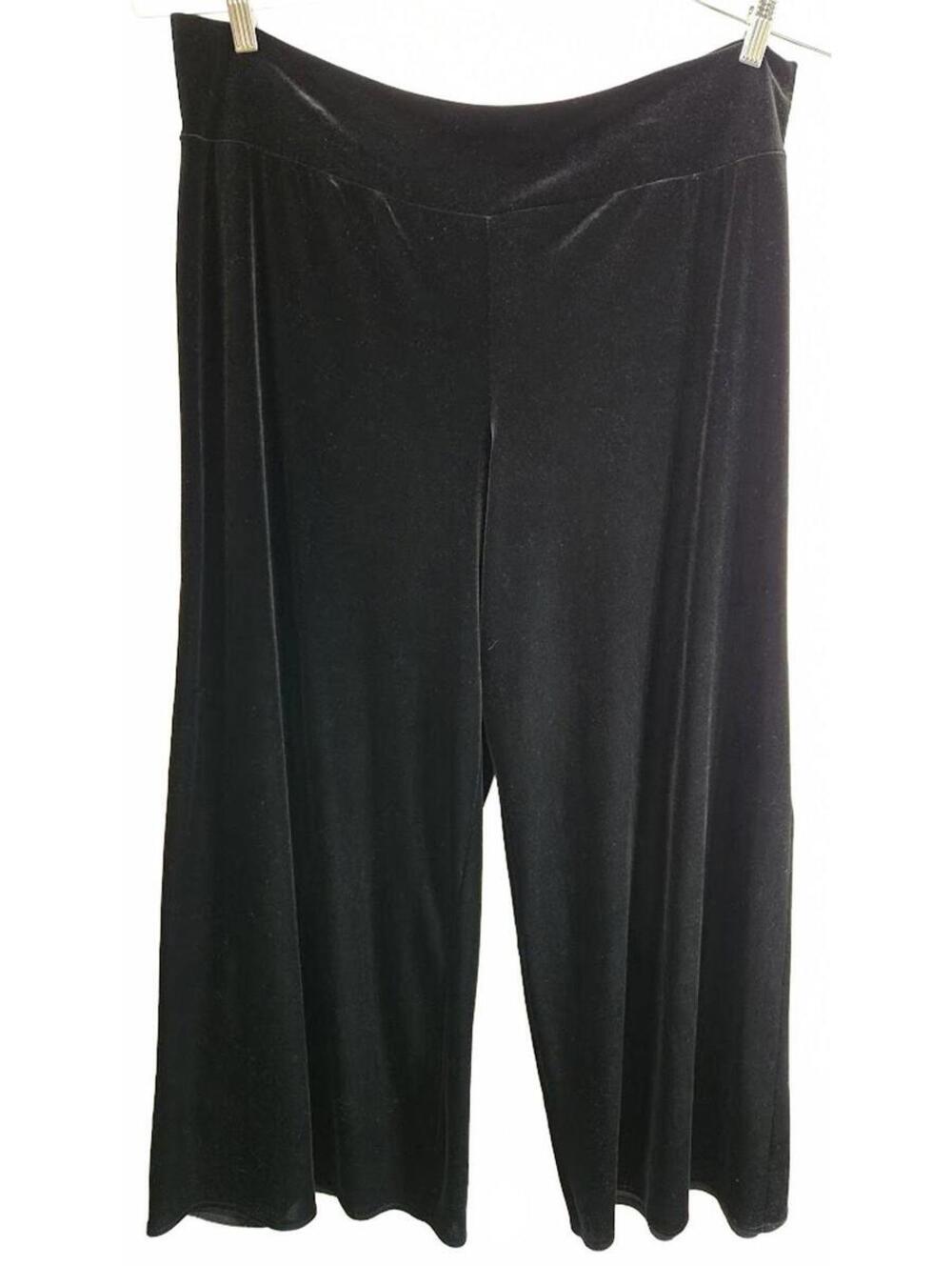 Pantology Black Wide Leg Velvet Pants XL